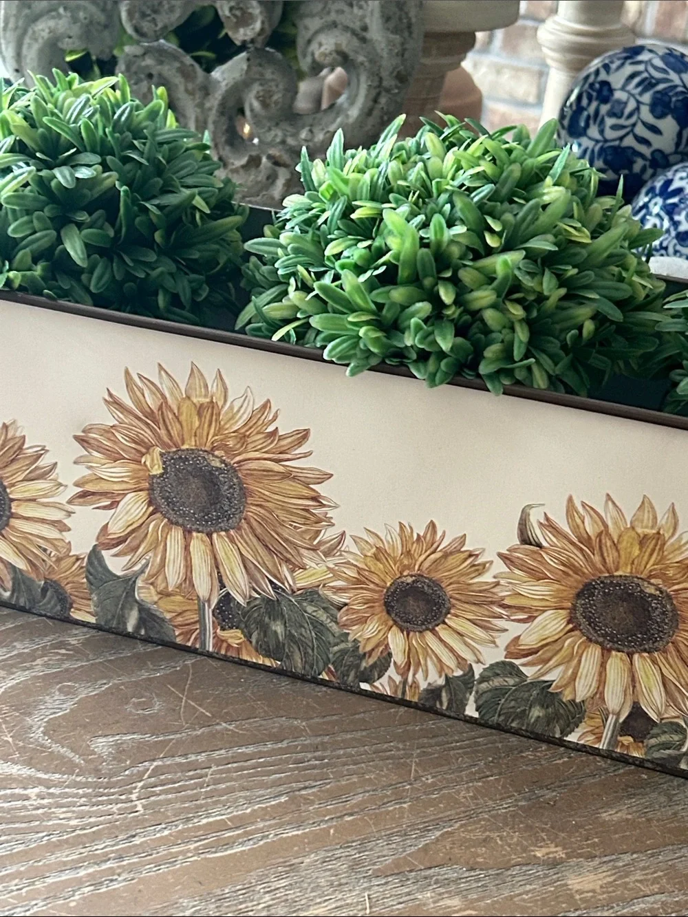 NEW! Vintage Inspired Shabby Chic LARGE Sunflower Metal Planter Box Basket